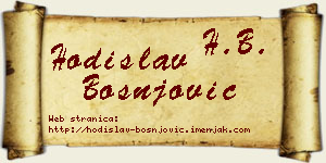 Hodislav Bošnjović vizit kartica